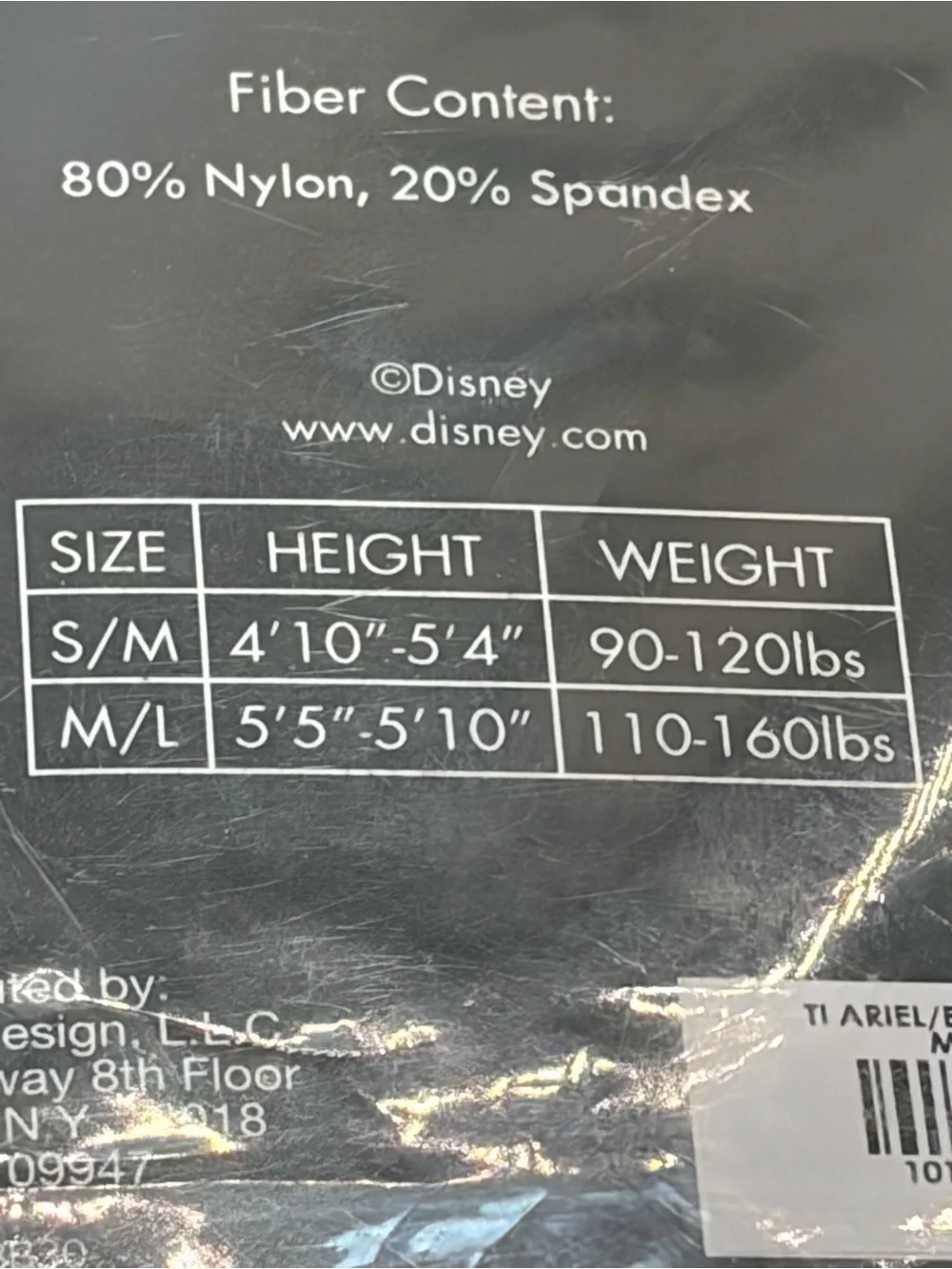 Disney Little Mermaid Ariel Prince Eric Tights S M Silhouette Novelty Hosiery